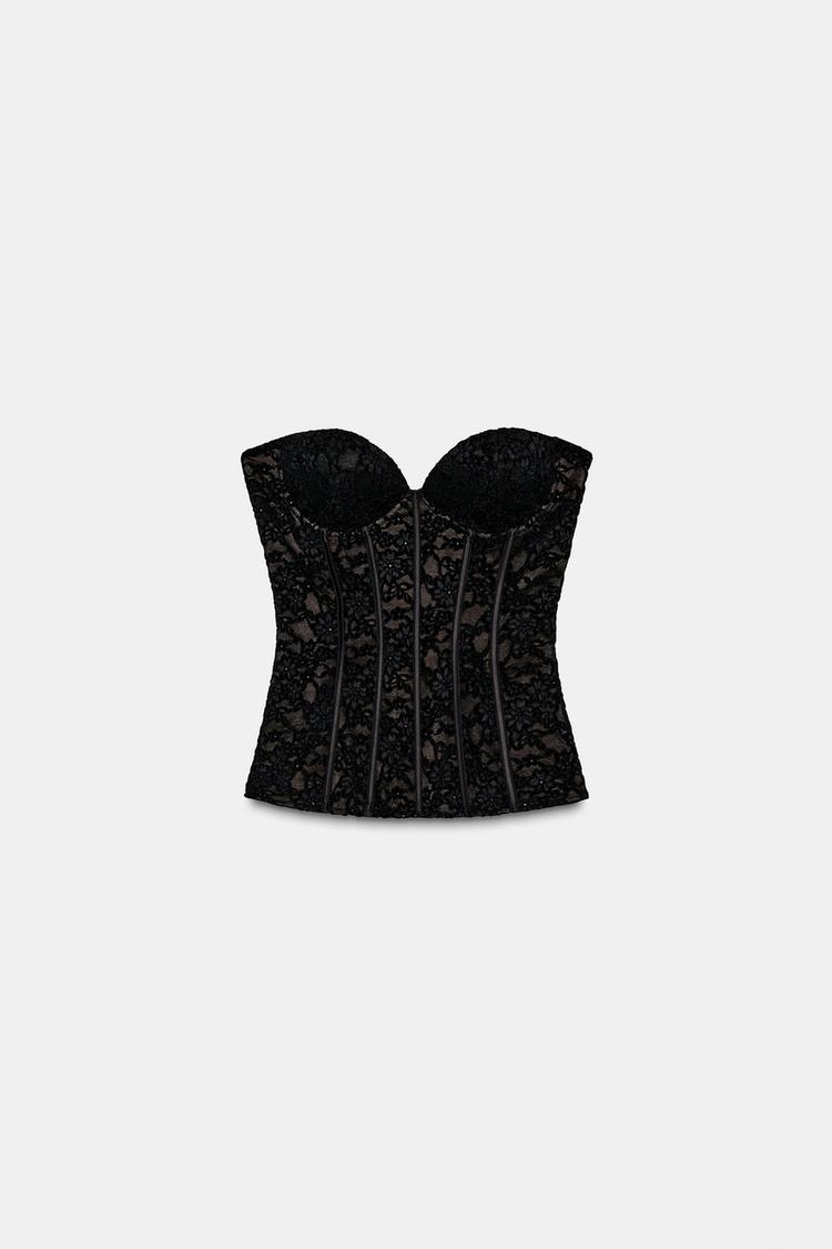 Abito Corsetto Aurelia – Pizzo Elegante Nero