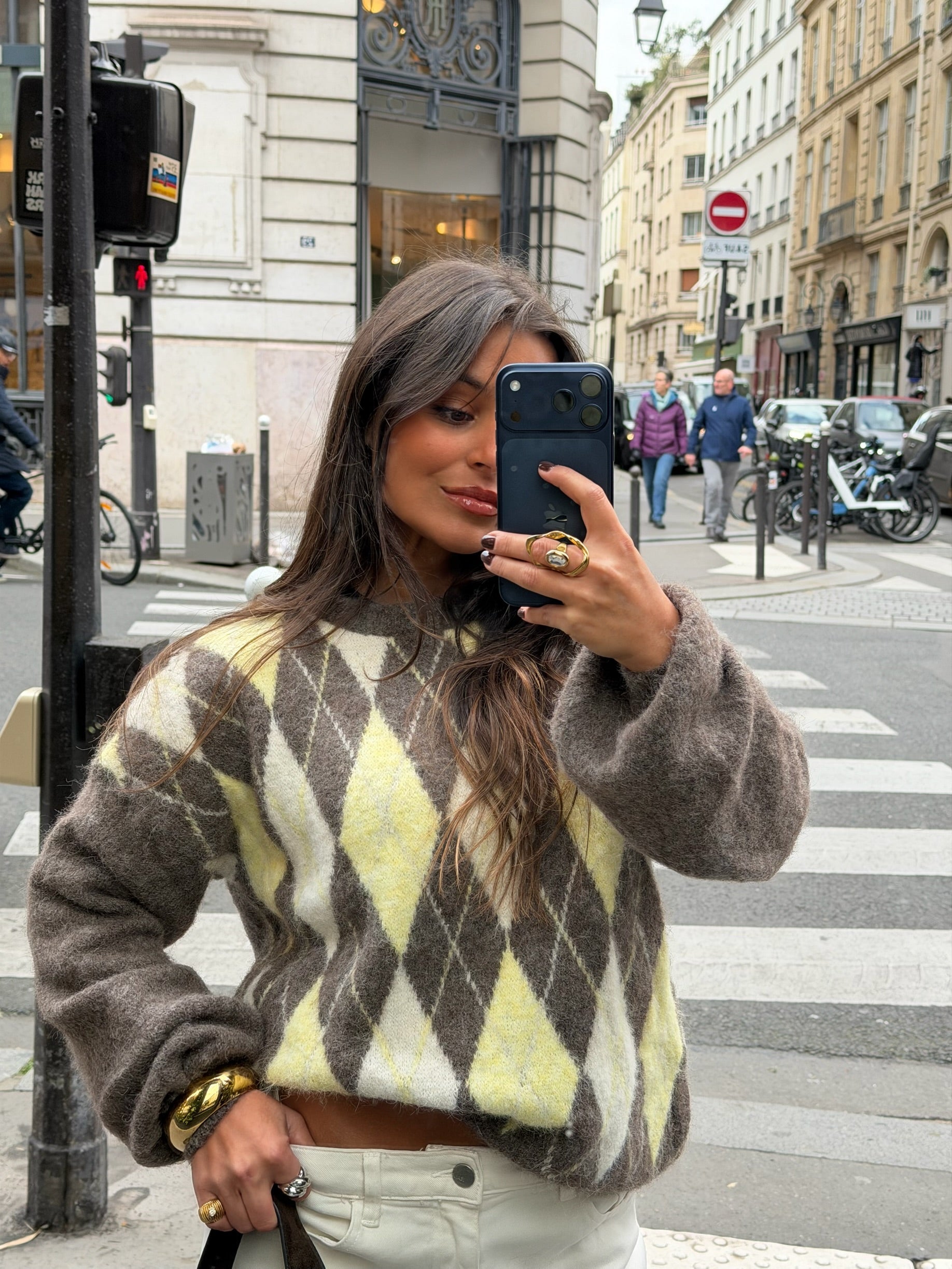 Orly Sweater in Yellow and Taupe - Shipping 28/01