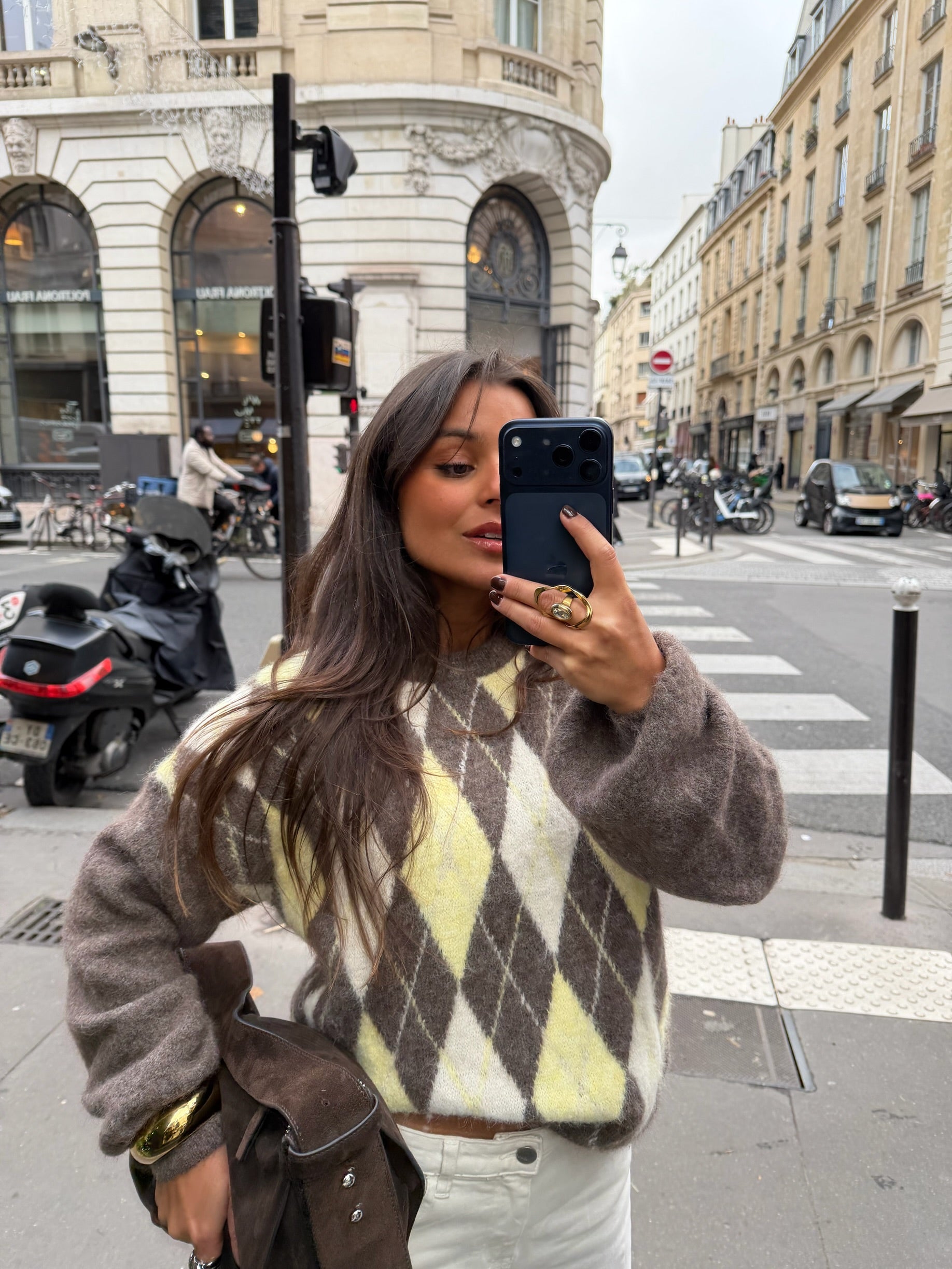 Orly Sweater in Yellow and Taupe - Shipping 28/01