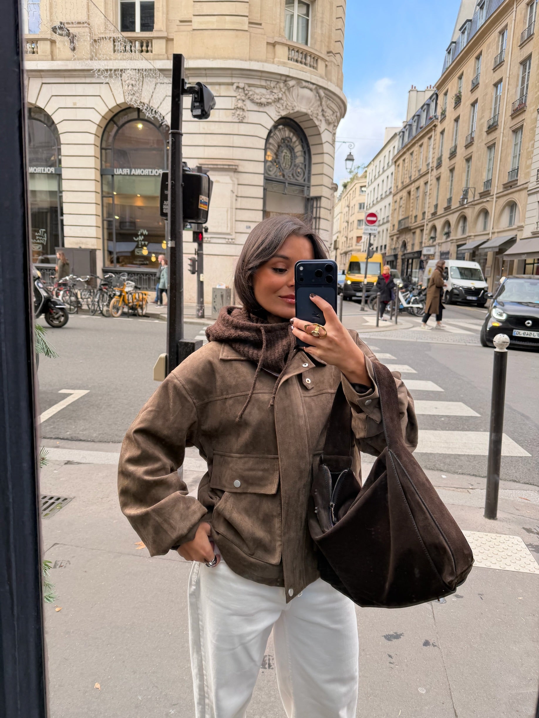 Suede Jacket in Light Brown