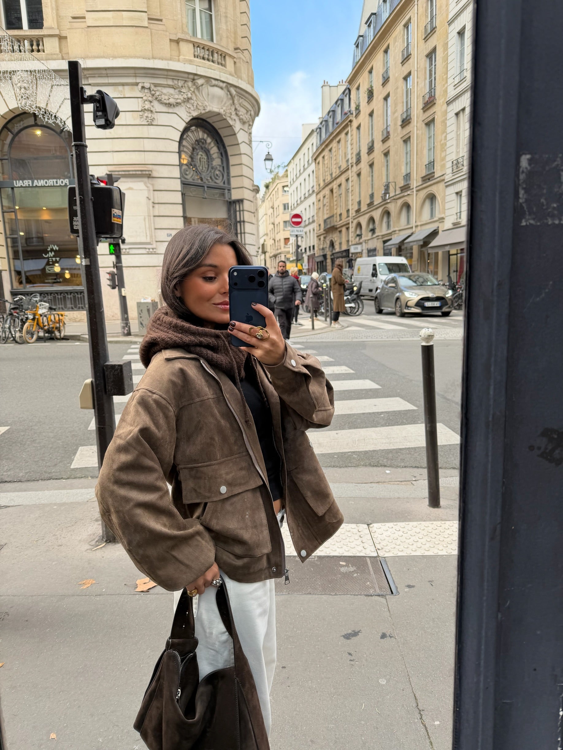 Suede Jacket in Light Brown