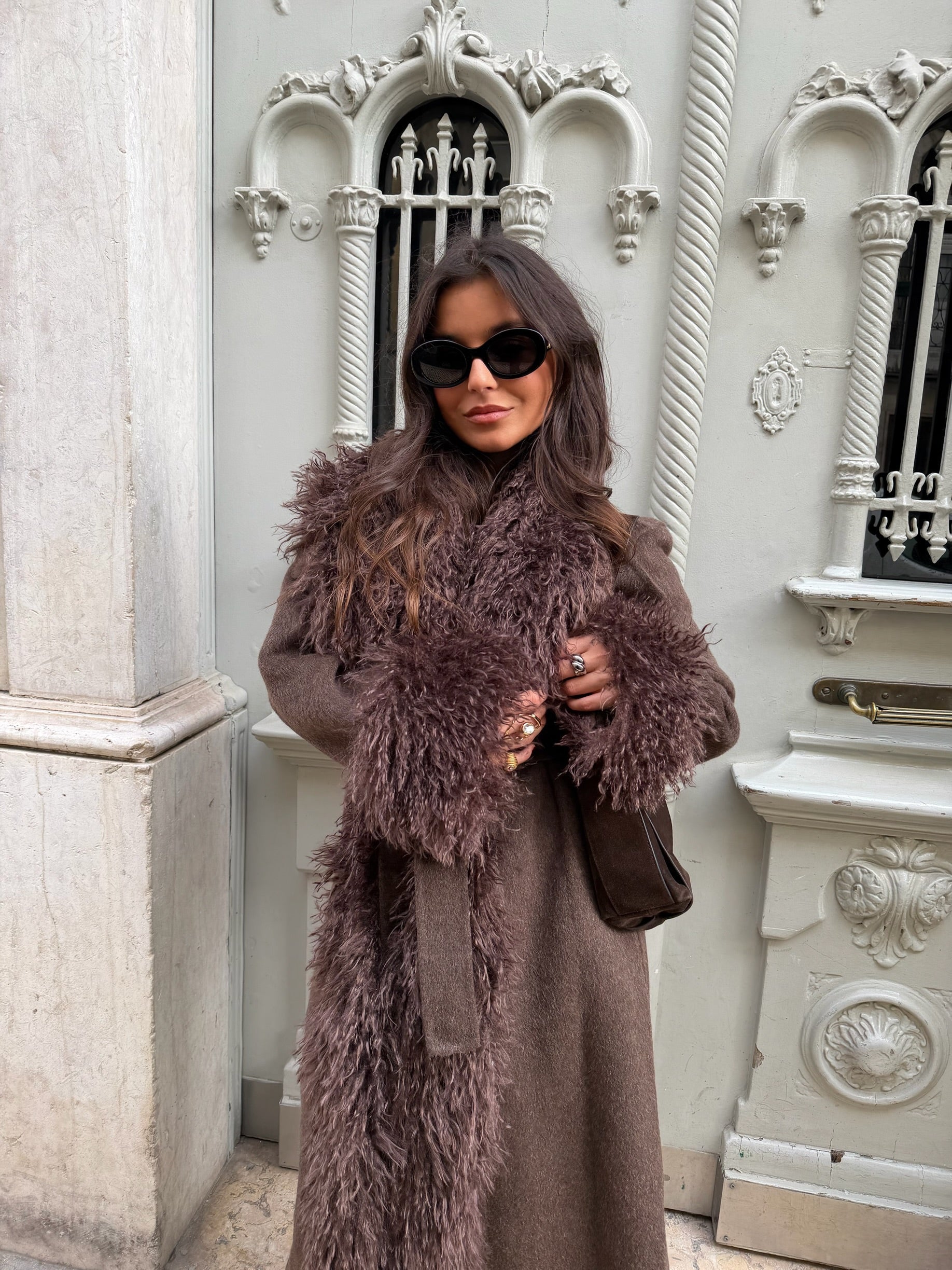 Ophelia Wool Coat in Brown